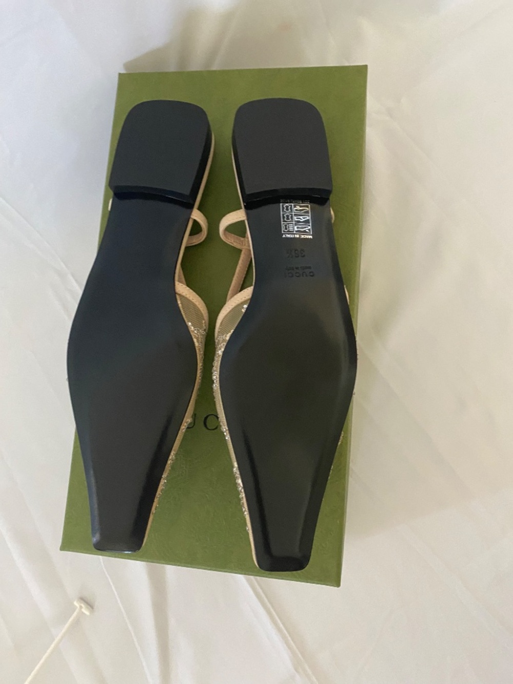 Gucci - Women's GG crystal slingback flat - Picture 3 of 9